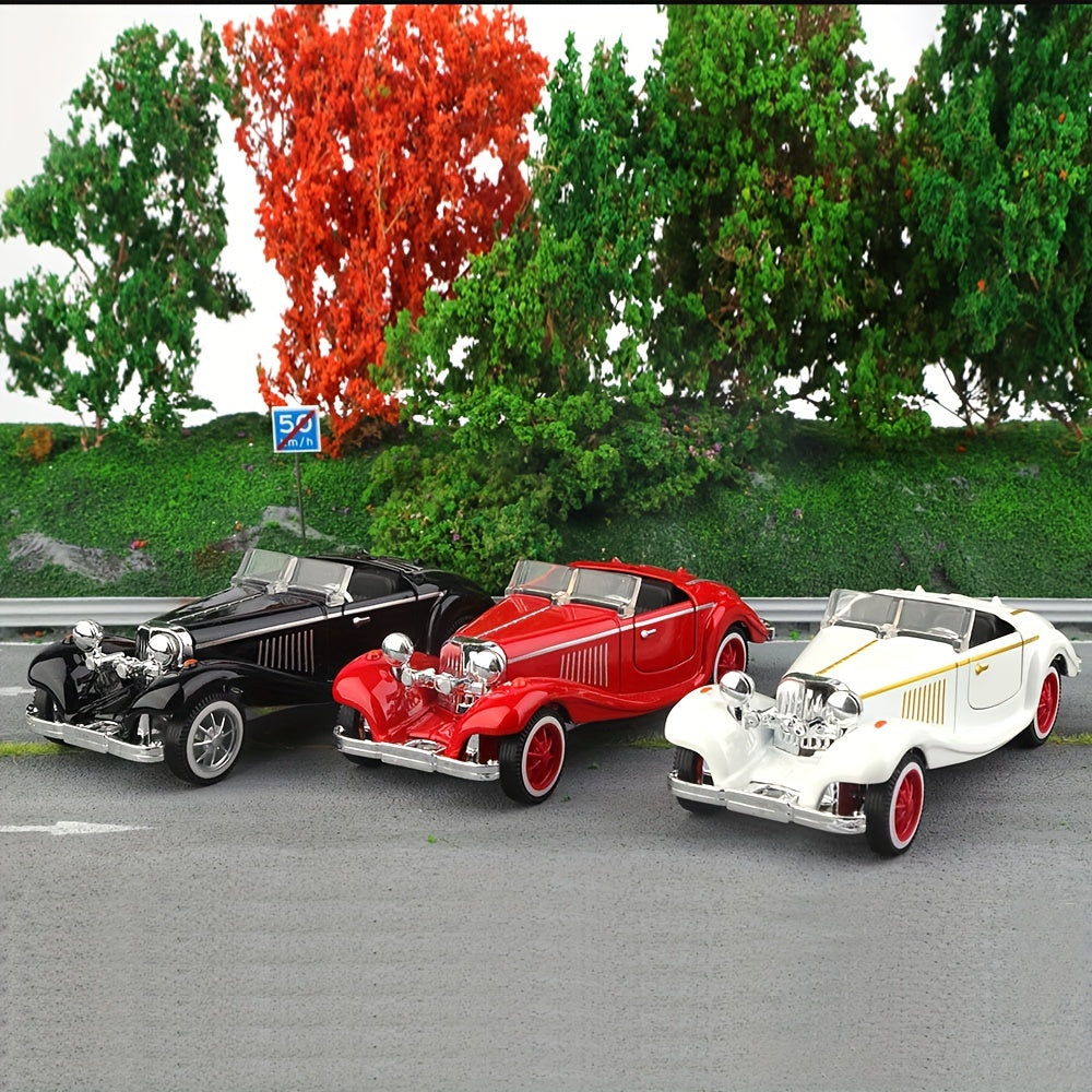 Vintage Convertible Car Model 1:32 - Alloy Toy with Working Doors