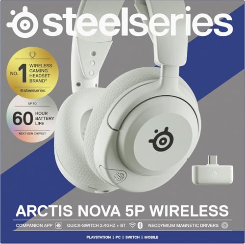 SteelSeries Arctis Nova 5P - Wireless Gaming Headset, 60h, 2.4GHz/BT