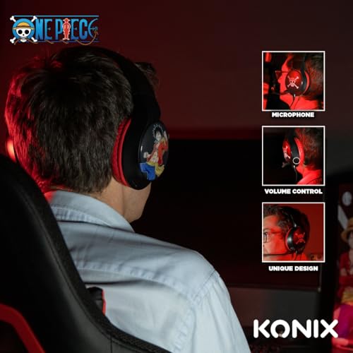 Konix One Piece - Wired Gaming Headset, Luffy Design, 3.5mm