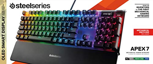 SteelSeries Apex 7 Clavier Méca AZERTY, Écran OLED, Switchs Rouges