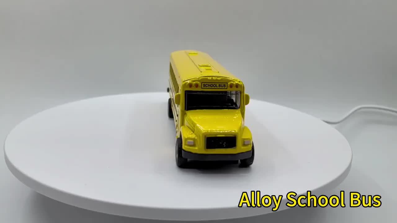 1/64 die-casting alloy school bus inertia car model tension car