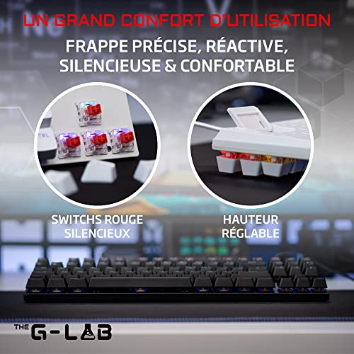 G-Lab Keyz Mercury TKL Clavier Méca AZERTY RGB, Compact, PC/Console