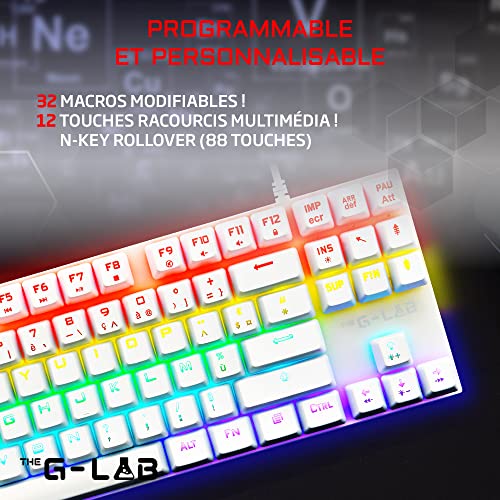 G-Lab Keyz Mercury TKL Clavier Méca AZERTY RGB, Compact, PC/Console