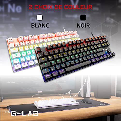 G-Lab Keyz Mercury TKL Clavier Méca AZERTY RGB, Compact, PC/Console