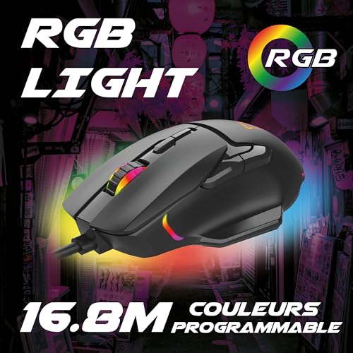 AKUMA Otaku M05 Gaming Mouse, 12800 DPI, 7 Buttons, RGB, Black