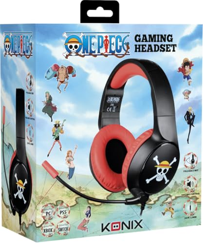 Konix One Piece - Wired Gaming Headset, Luffy Design, 3.5mm