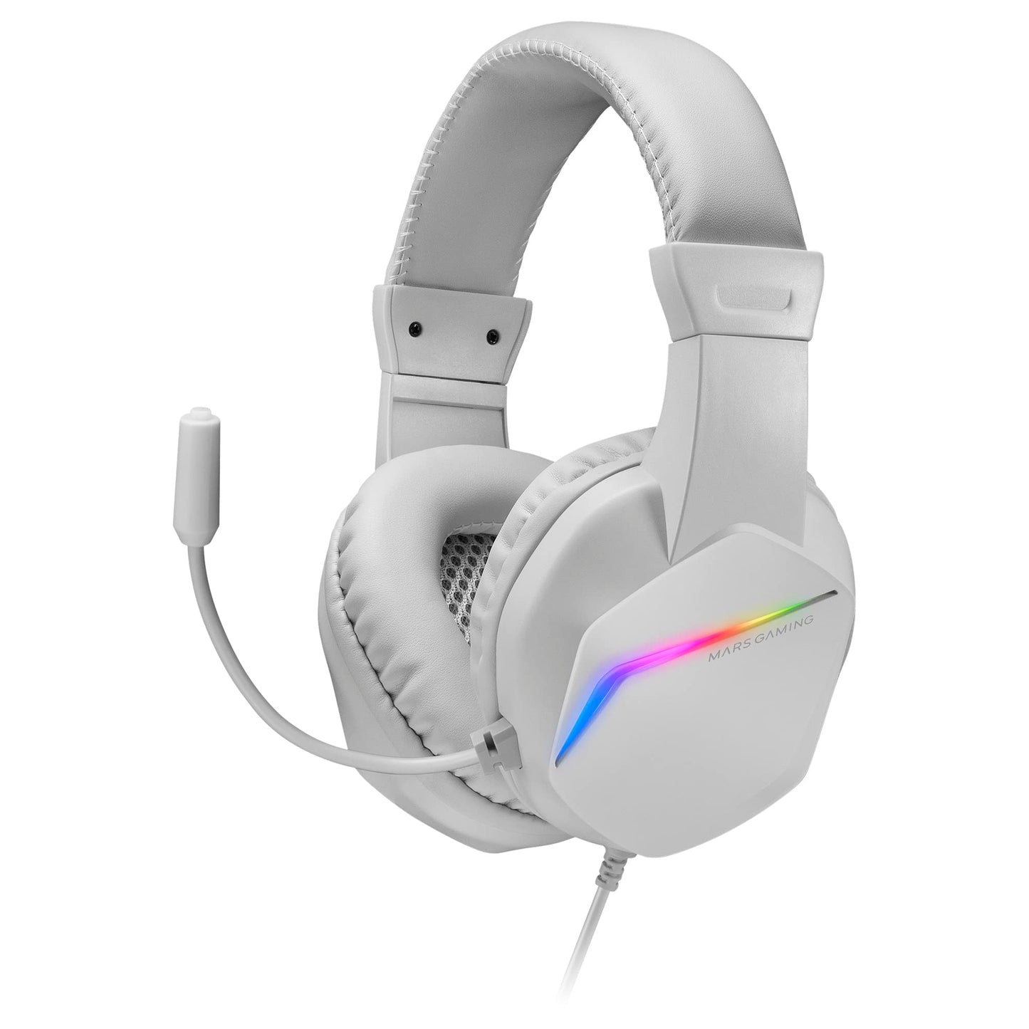 Mars Gaming MH122W - FRGB Headset w/HiFi Sound, Noise Cancelling