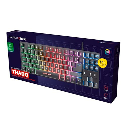 Trust GXT 833 TKL RGB Gaming Keyboard, AZERTY, USB, Black