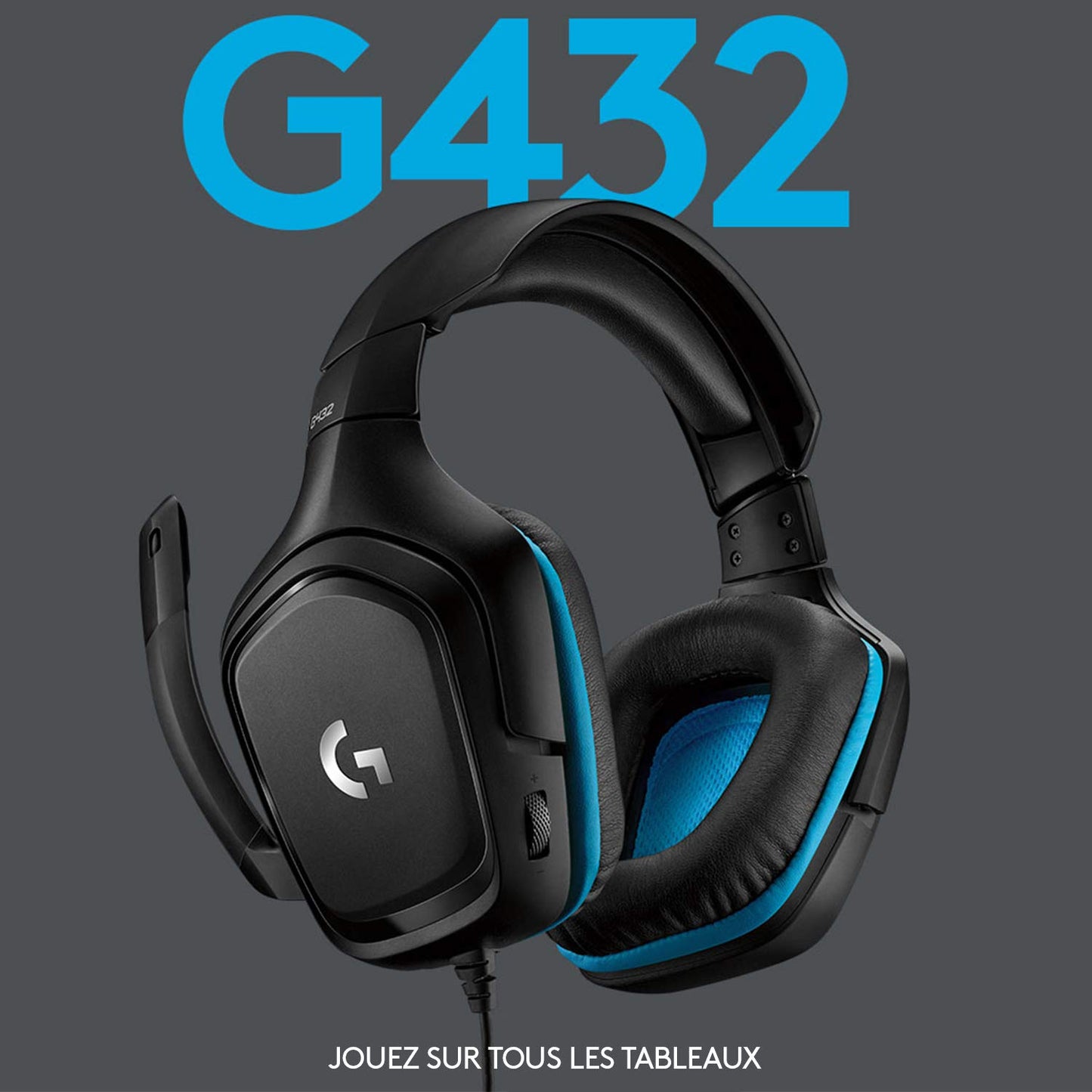 Logitech G432 - Gaming Headset w/50mm Drivers, DTS, USB/3.5mm