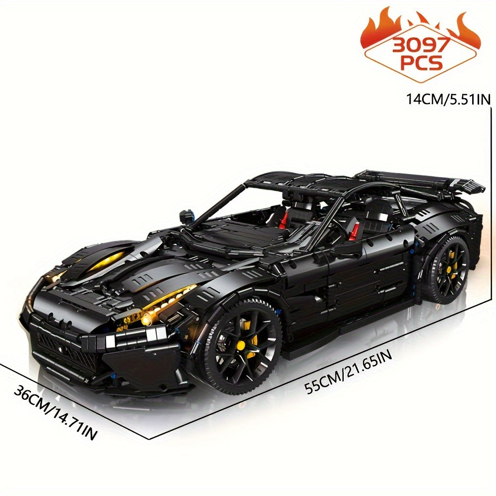 3097PCS Black Sports Car Building Blocks – Technic F12 Model Toy