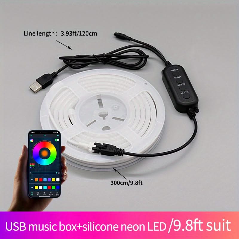 9.8ft RGBIC Desktop Light – App-Controlled LED Backlight for TV & Music Sync