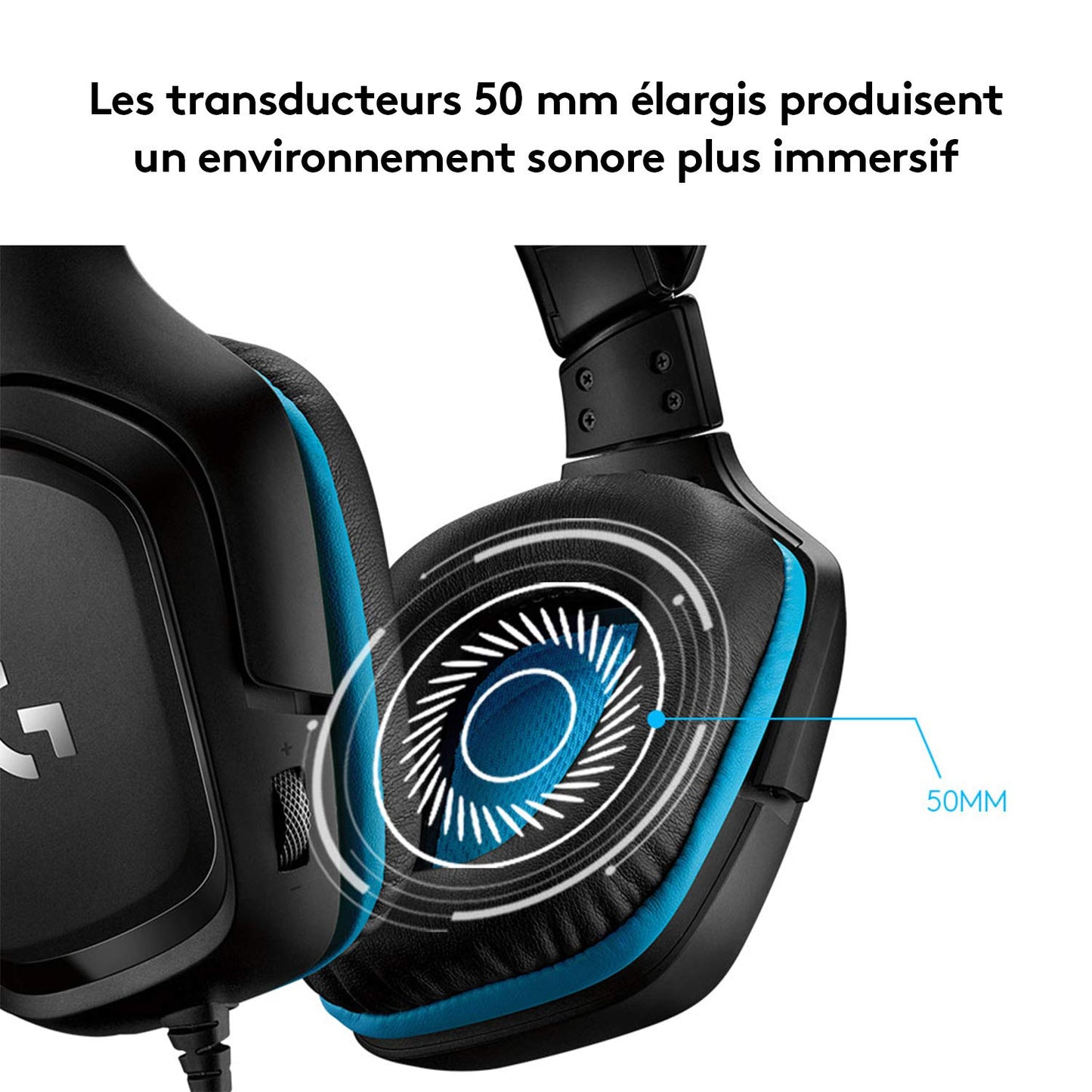 Logitech G432 - Gaming Headset w/50mm Drivers, DTS, USB/3.5mm