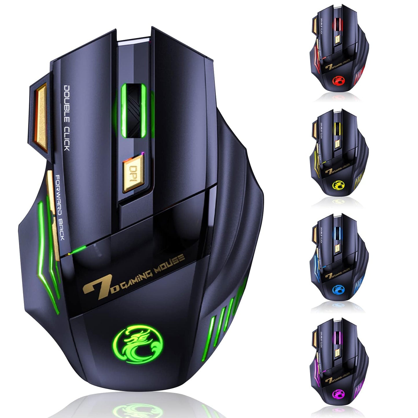 VEGCOO C8 Wireless Gaming Mouse, 4800 DPI, Rechargeable, Silent Click