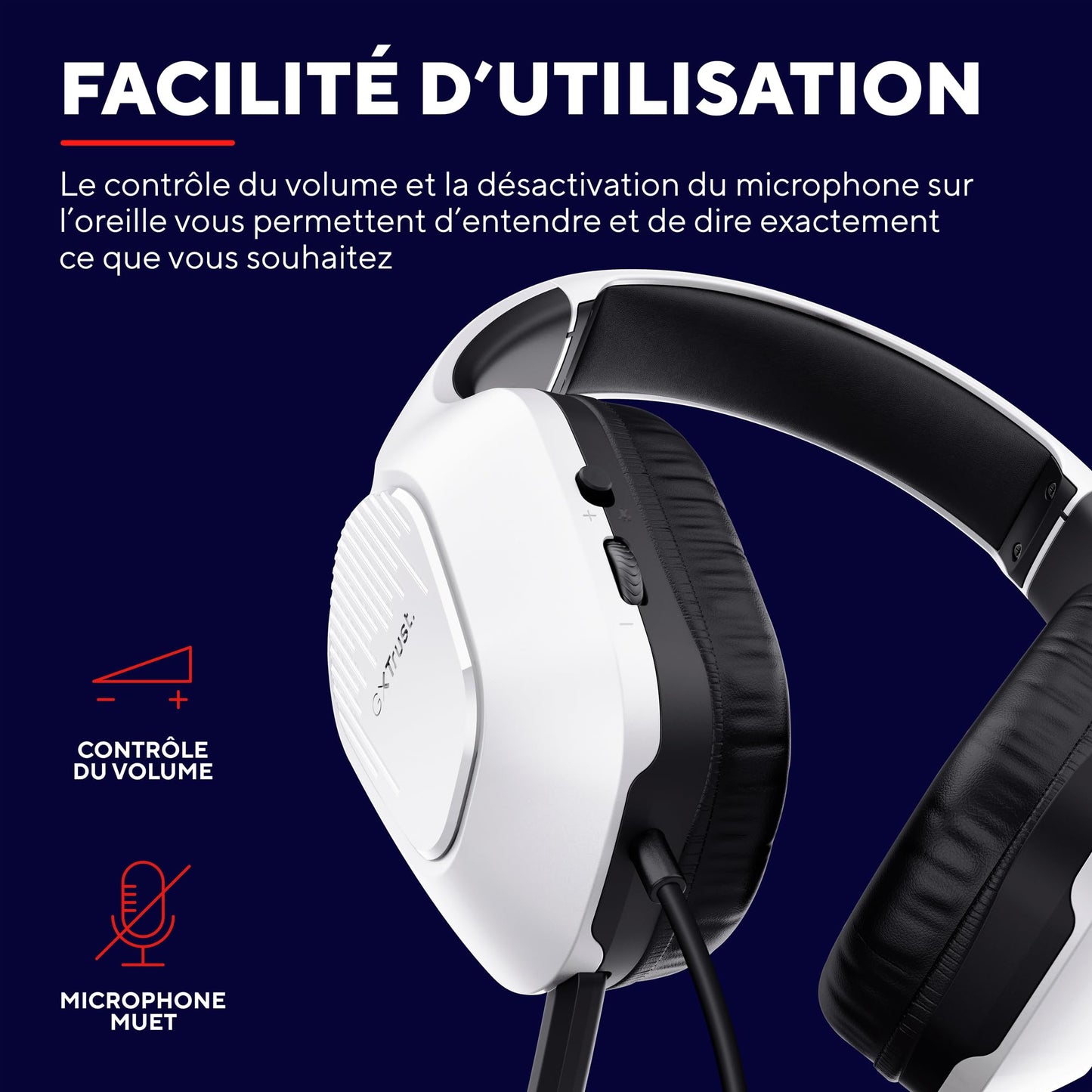 Trust GXT 415PS - Lightweight PS5 Headset w/Mic, 1.2m Cable