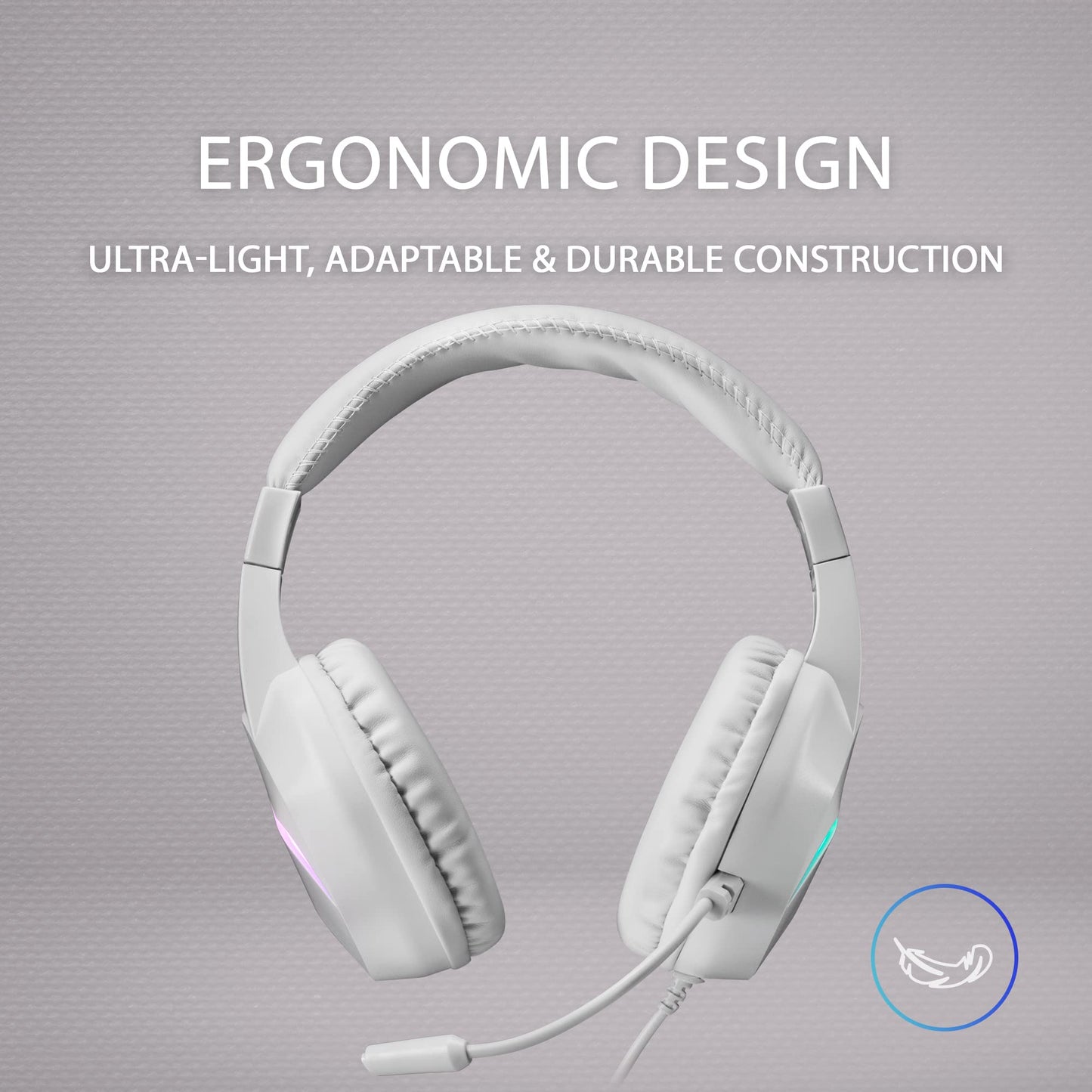 Mars Gaming MH122W - FRGB Headset w/HiFi Sound, Noise Cancelling