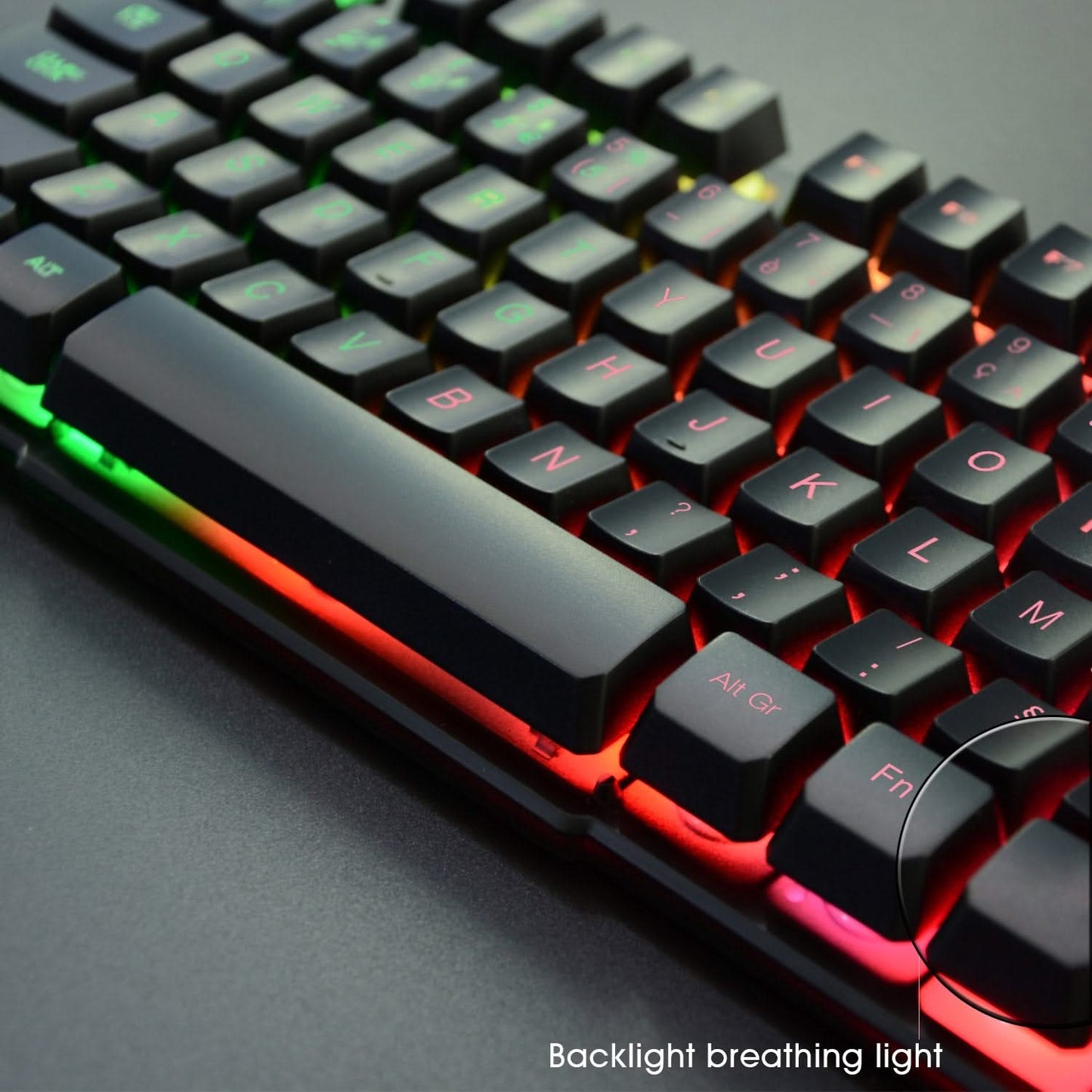 Rii Clavier Gamer AZERTY Semi-Méca, 5 LED, 11 Raccourcis – PC/PS