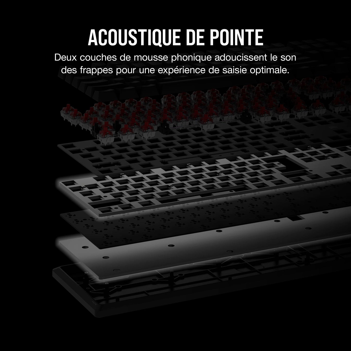 CORSAIR K70 CORE RGB Clavier Méca AZERTY, MLX Red, SOCD, Contrôle Média