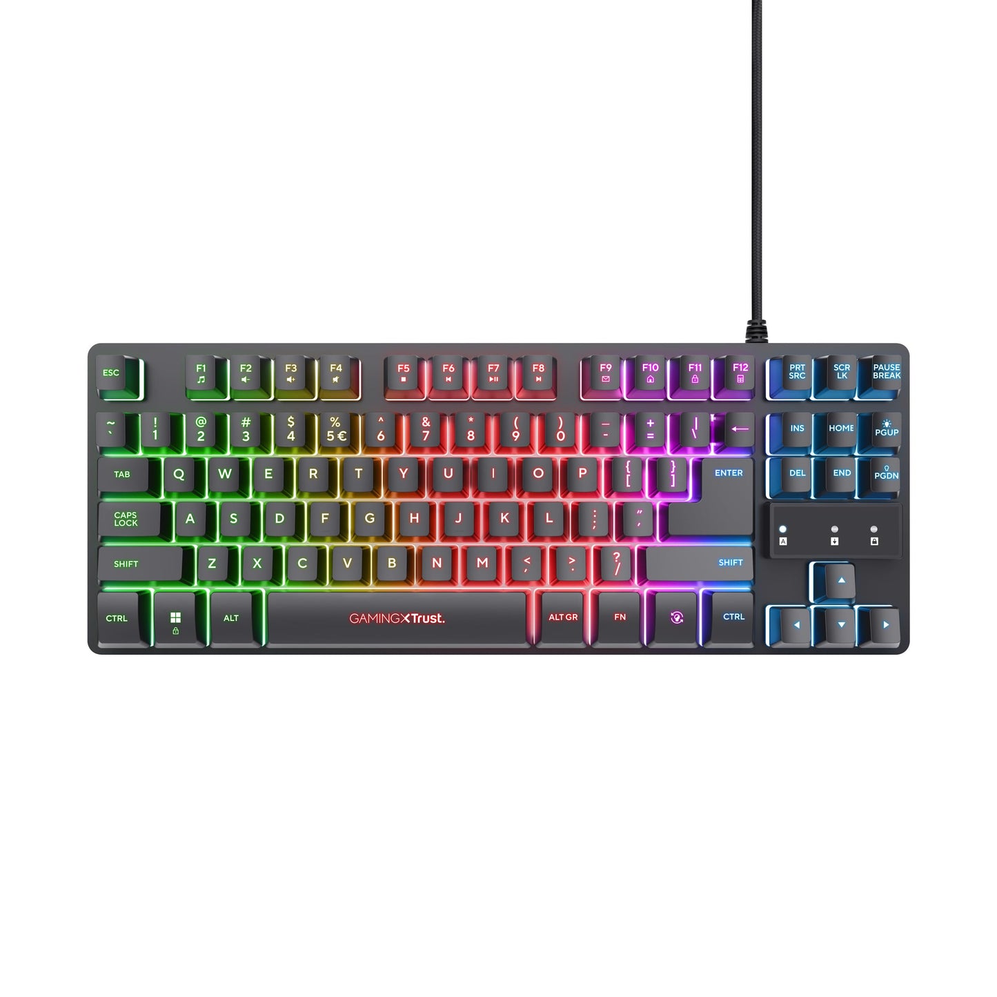 Trust GXT 833 TKL RGB Gaming Keyboard, AZERTY, USB, Black