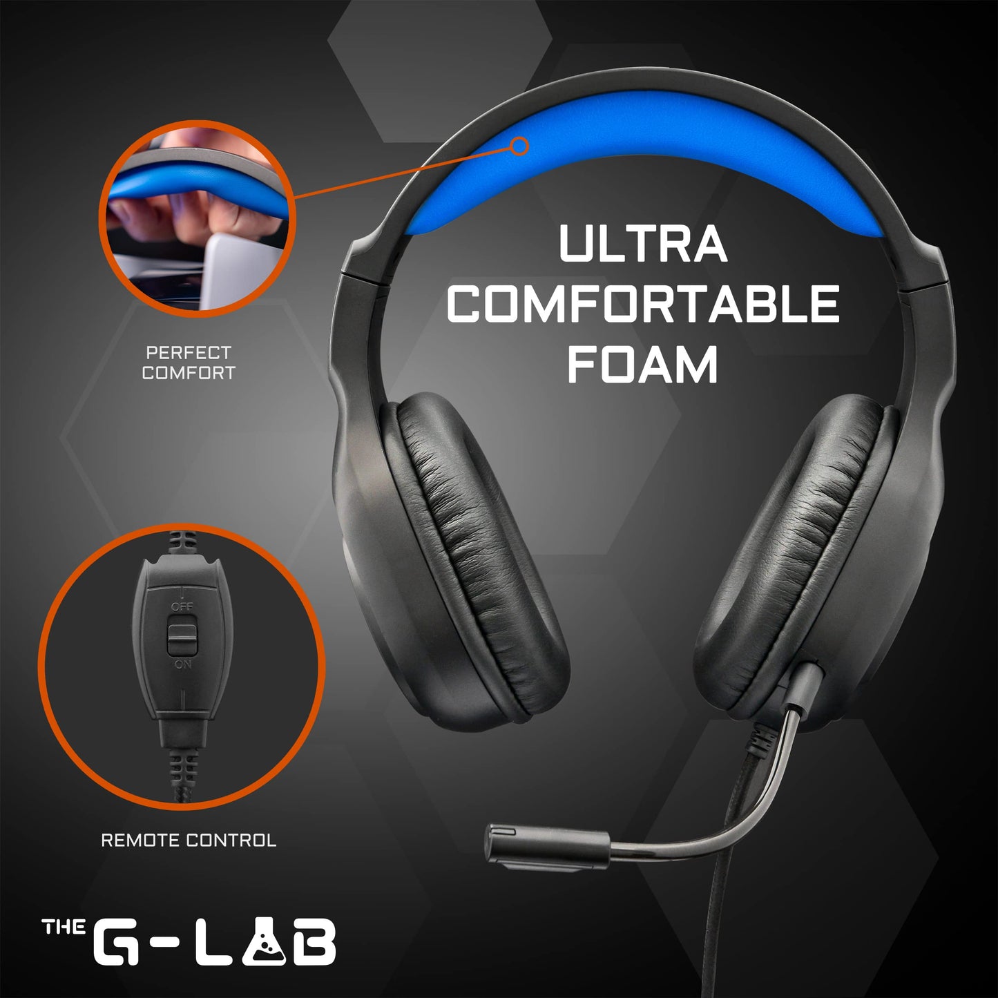 G-Lab Korp Yttrium - Gaming Headset for PC/PS5/Xbox, Stereo Bass