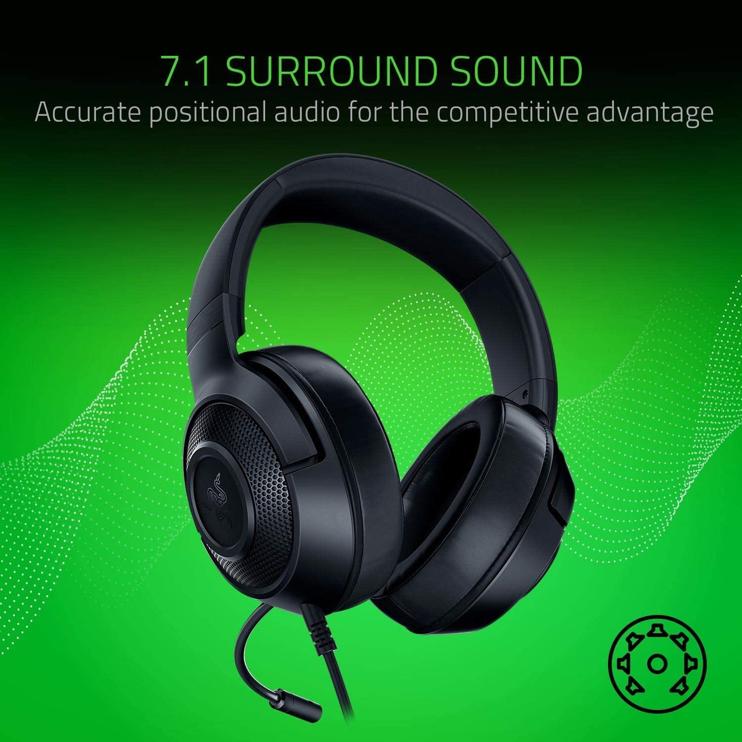 Razer Kraken X Lite - PC/Console Headset w/Cardioid Mic, 3.5mm