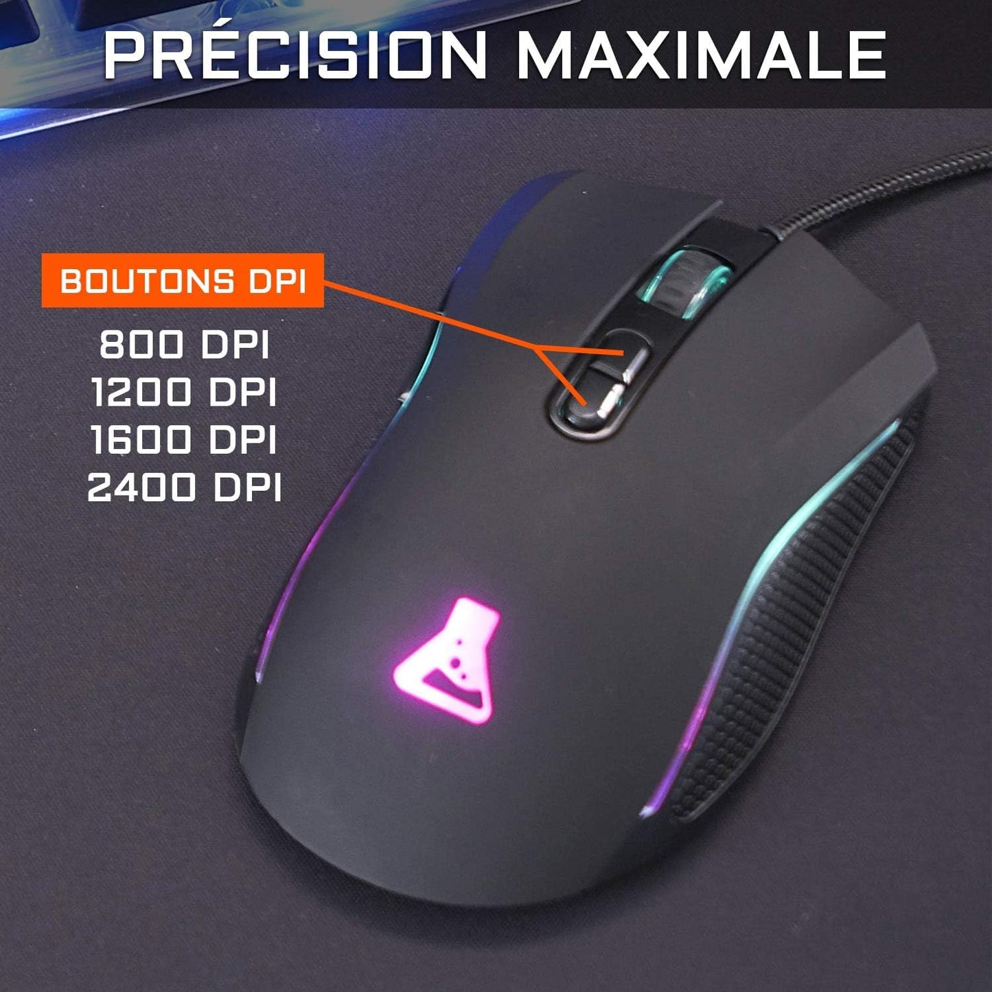 G-LAB Combo Yttrium Pack Gaming AZERTY RGB - Clavier 105T, Souris 2400DPI