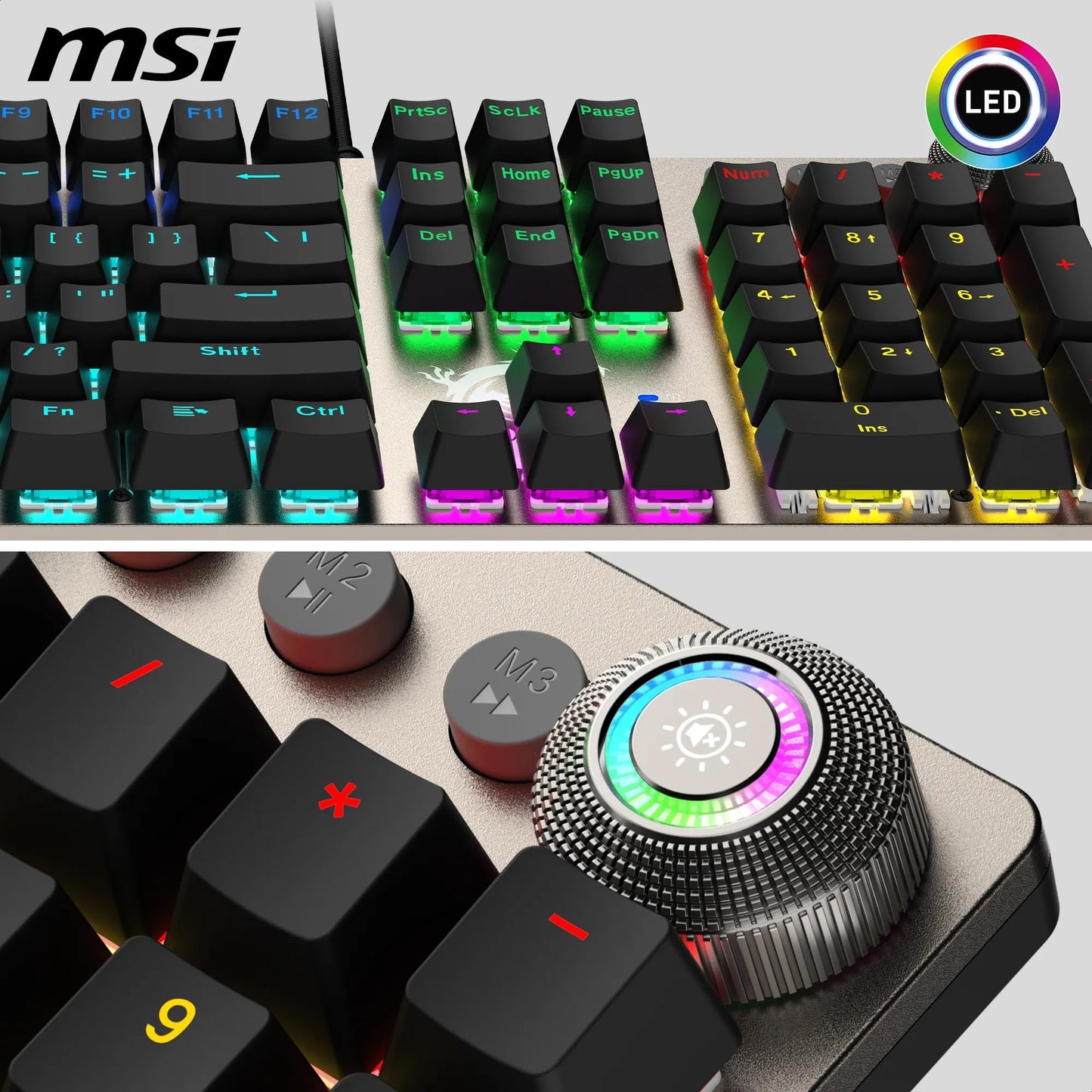 MSI FORGE GK310 Clavier Gaming Méca. RGB AZERTY, Switches Red, Capot Amovible