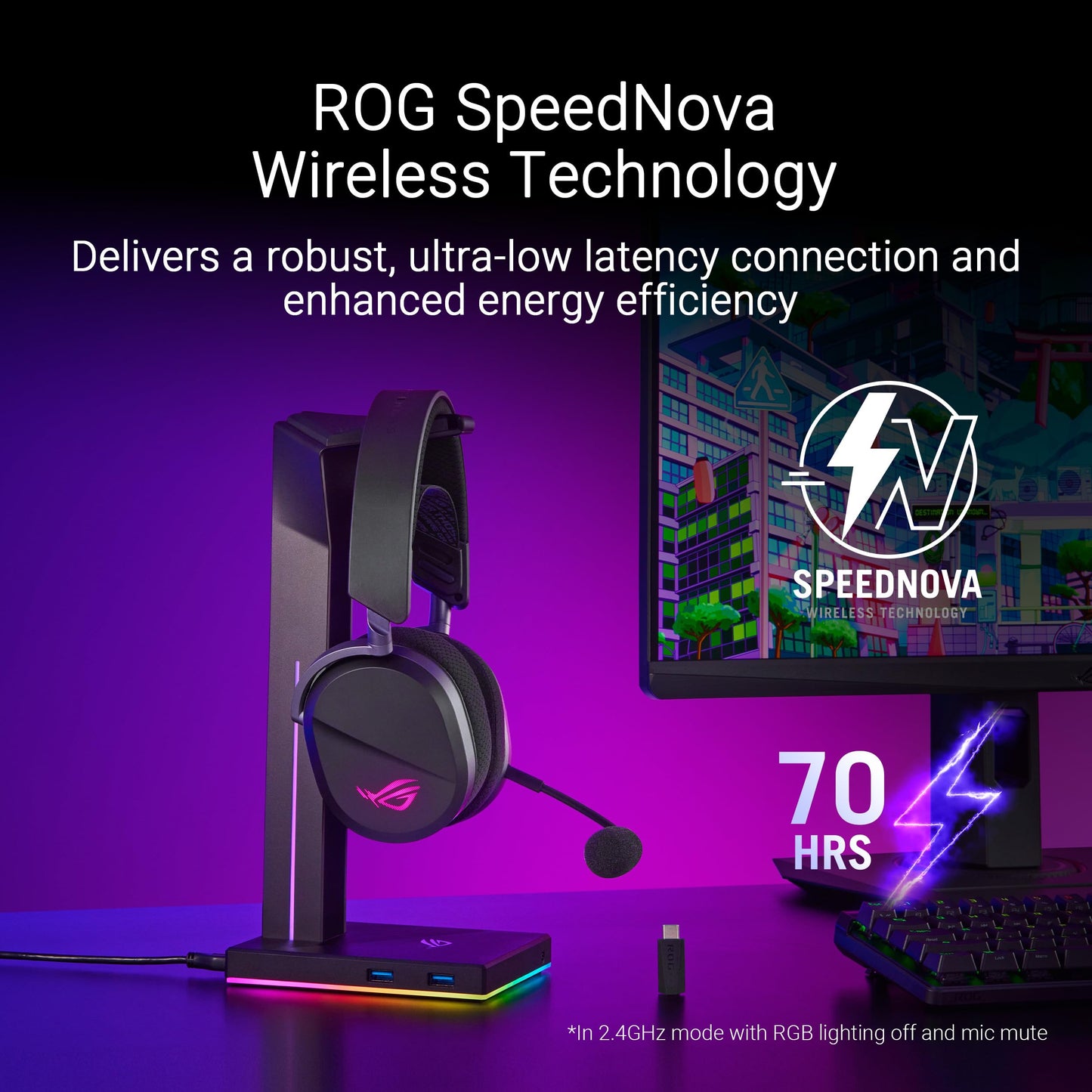 ASUS ROG Pelta - Speednova Wireless, Titanium 50mm, 60h Playtime