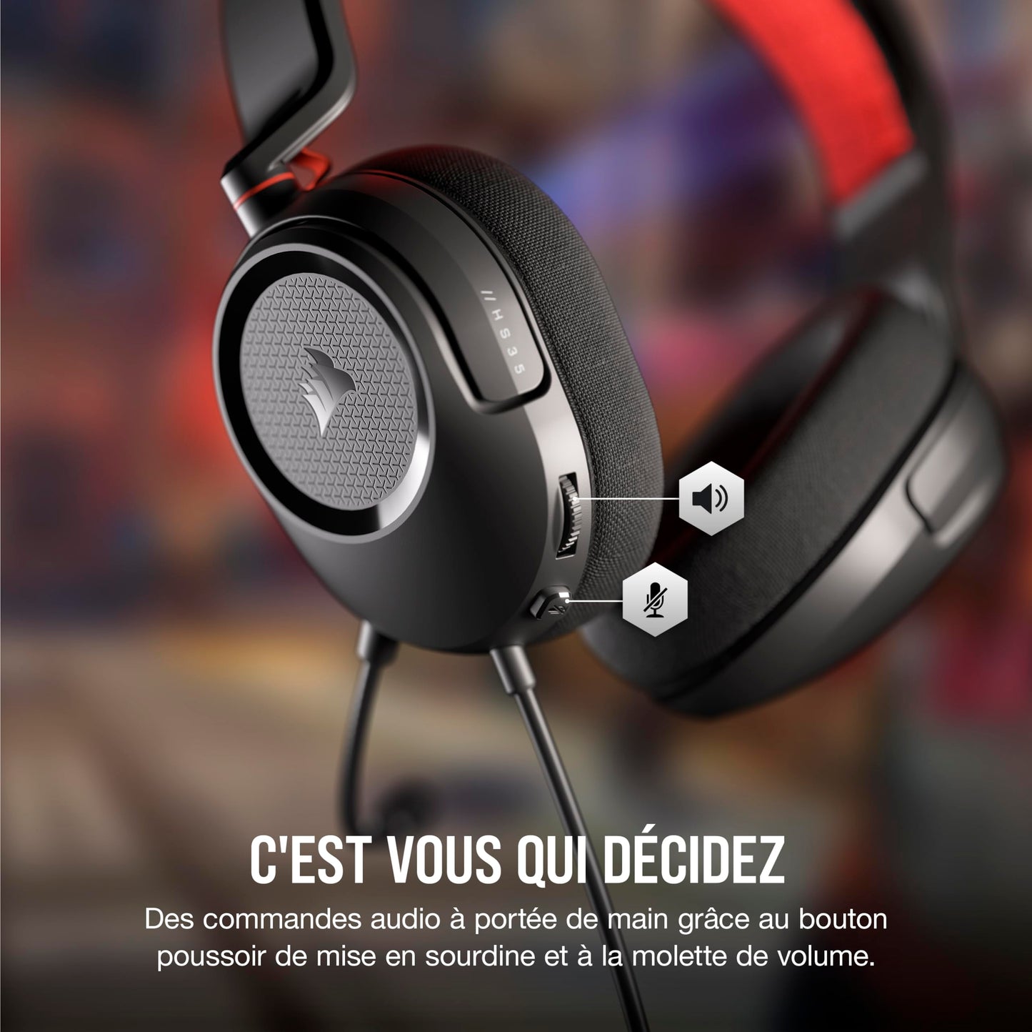 Corsair HS35 v2 - Wired Gaming Headset, Multiplatform, 3.5mm