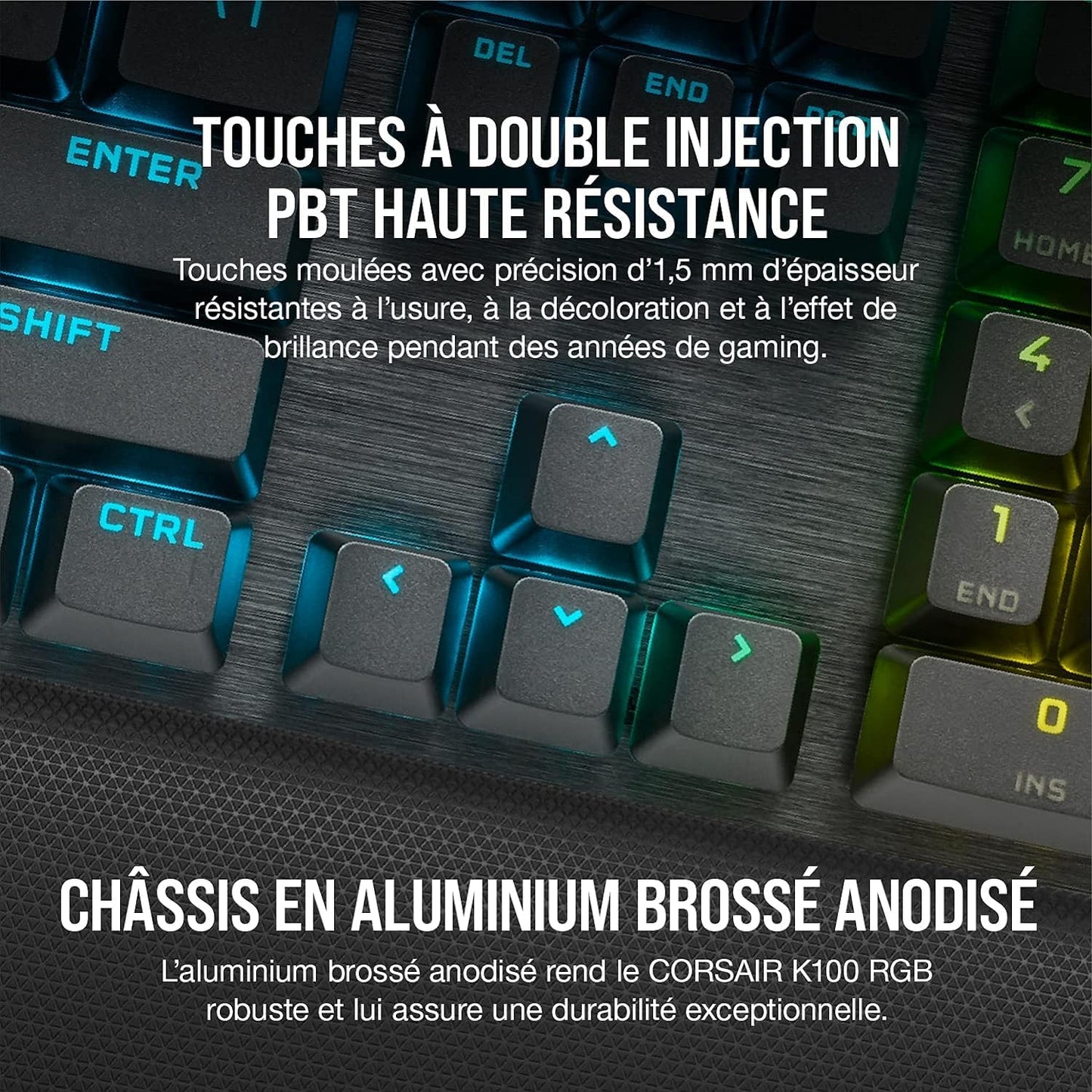 Corsair K100 RGB Clavier Gaming - Switch OPX, AZERTY, Touches PBT, Stream Deck