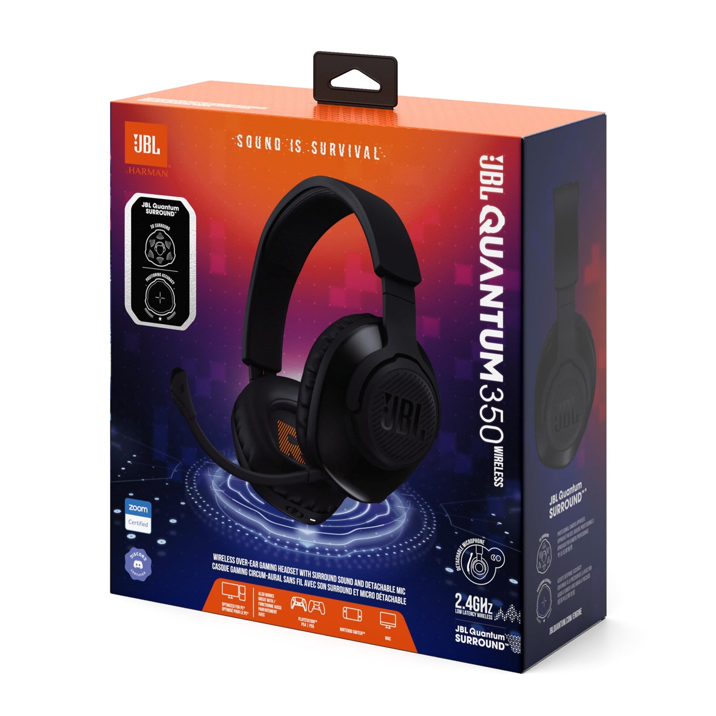 JBL Quantum 350 - USB Gaming Headset w/Detachable Mic, PC/PS4/Switch