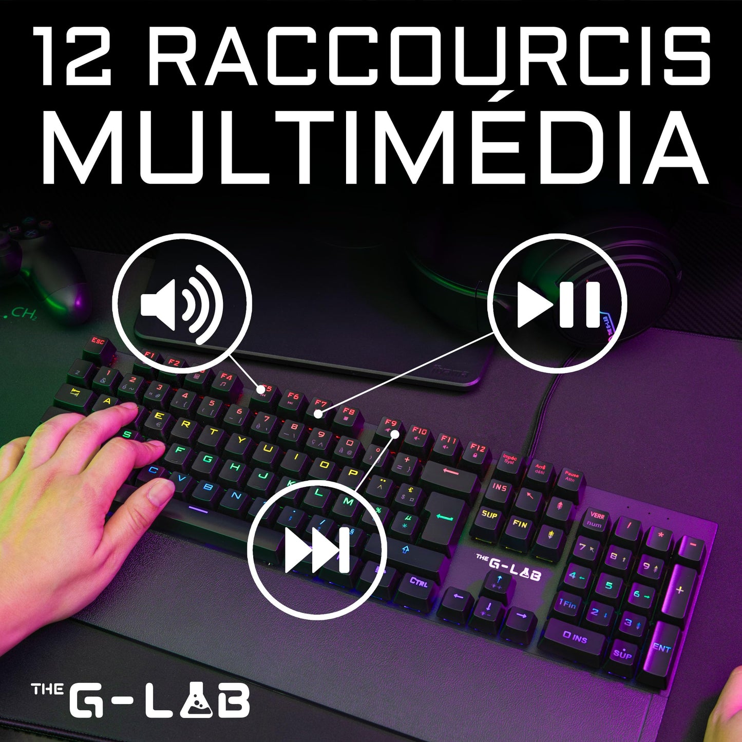 G-Lab Keyz Carbon Ex Mechanical Keyboard - Compact, High-Performance Gaming Keyboard