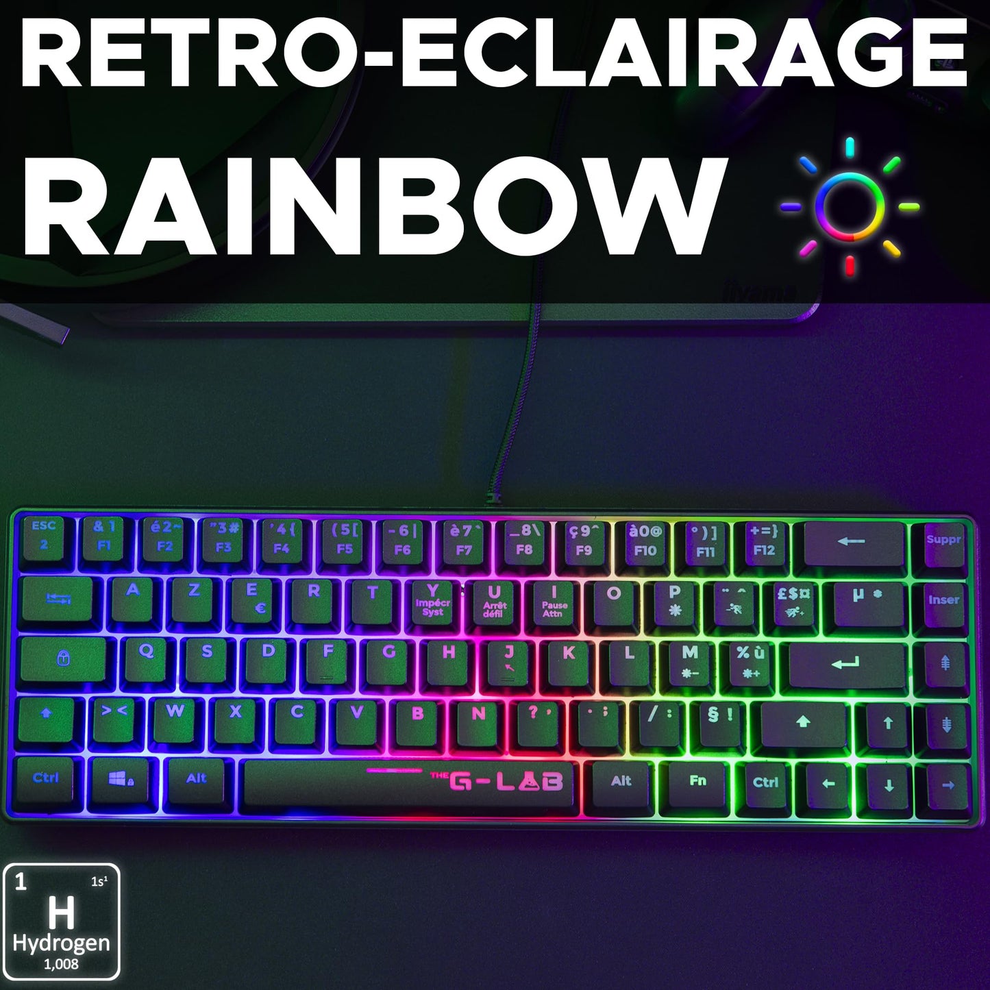 G-LAB Keyz Hydrogen - Compact 60% Keyboard, Semi-Mechanical, RGB