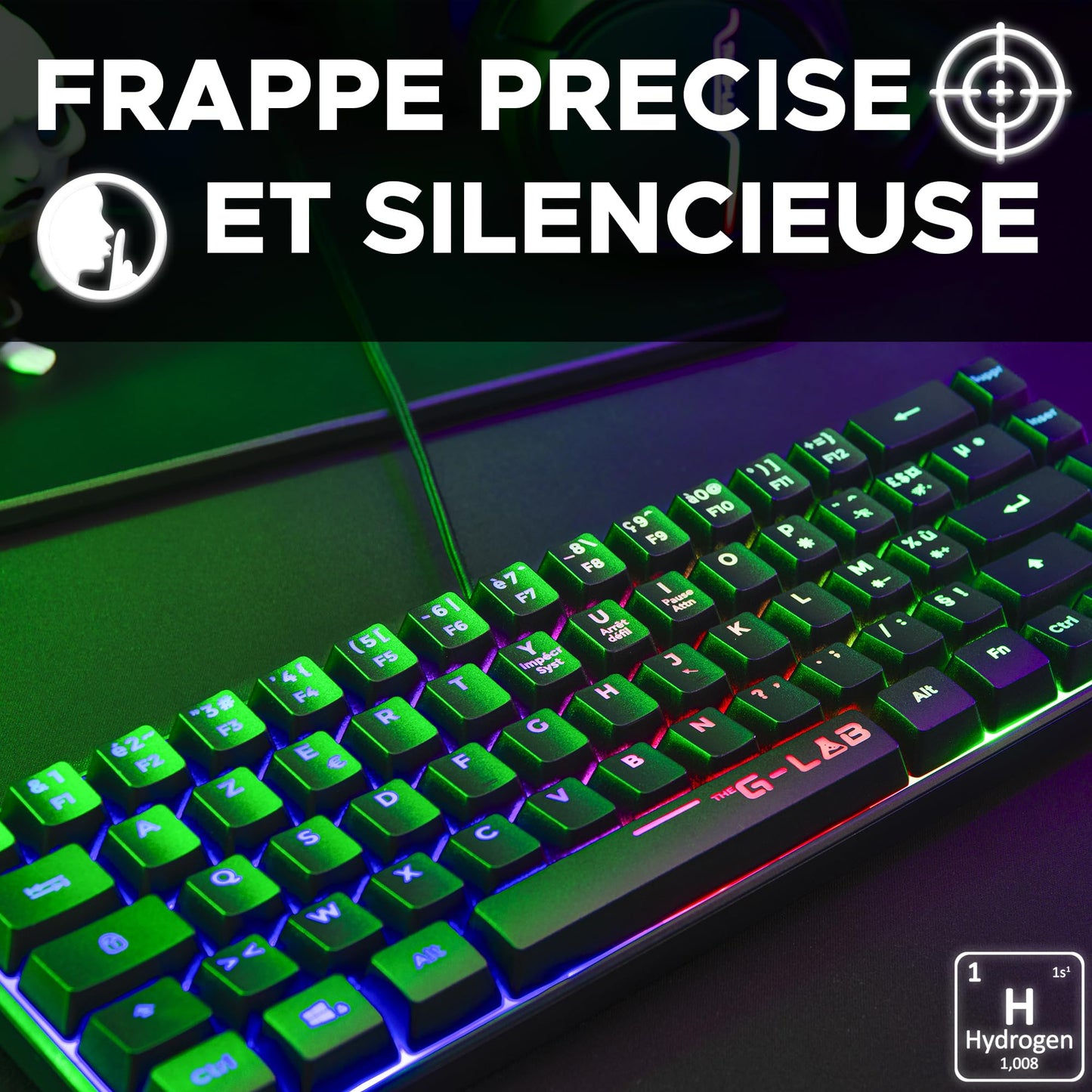 G-LAB Keyz Hydrogen - Compact 60% Keyboard, Semi-Mechanical, RGB