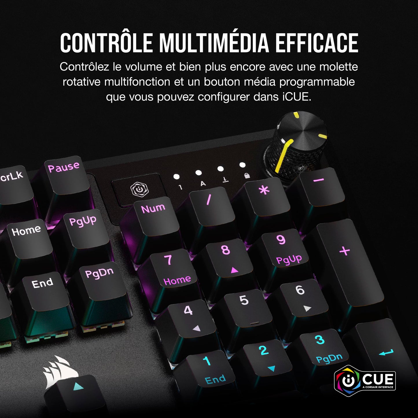 CORSAIR K70 CORE RGB Clavier Méca AZERTY, MLX Red, SOCD, Contrôle Média