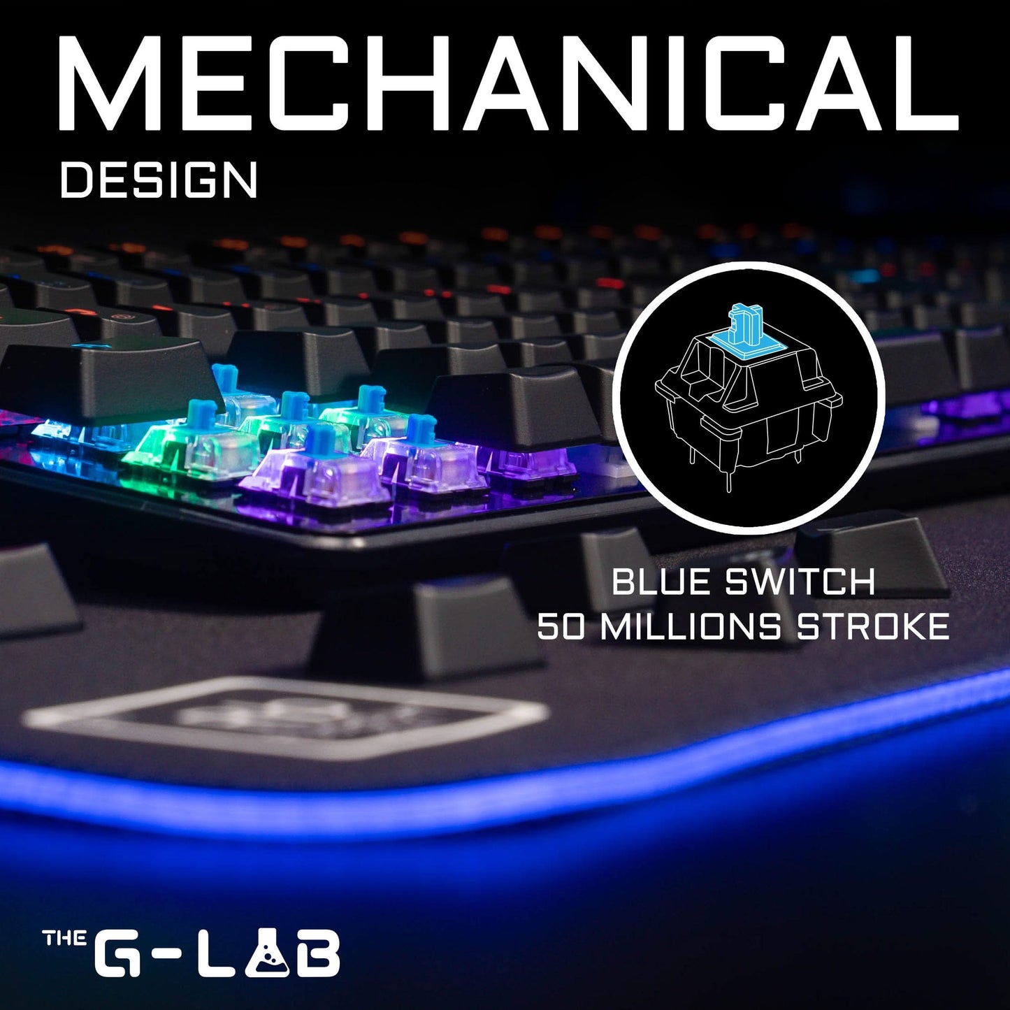 G-Lab Keyz Carbon Ex Mechanical Keyboard - Compact, High-Performance Gaming Keyboard