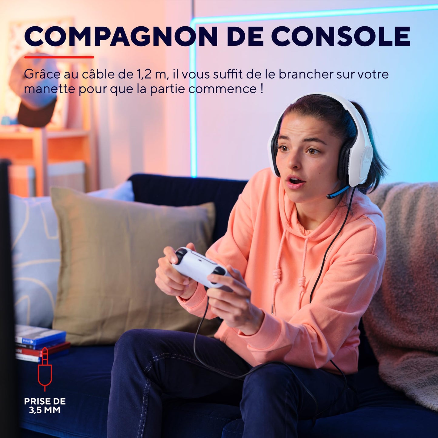 Trust GXT 415PS - Lightweight PS5 Headset w/Mic, 1.2m Cable