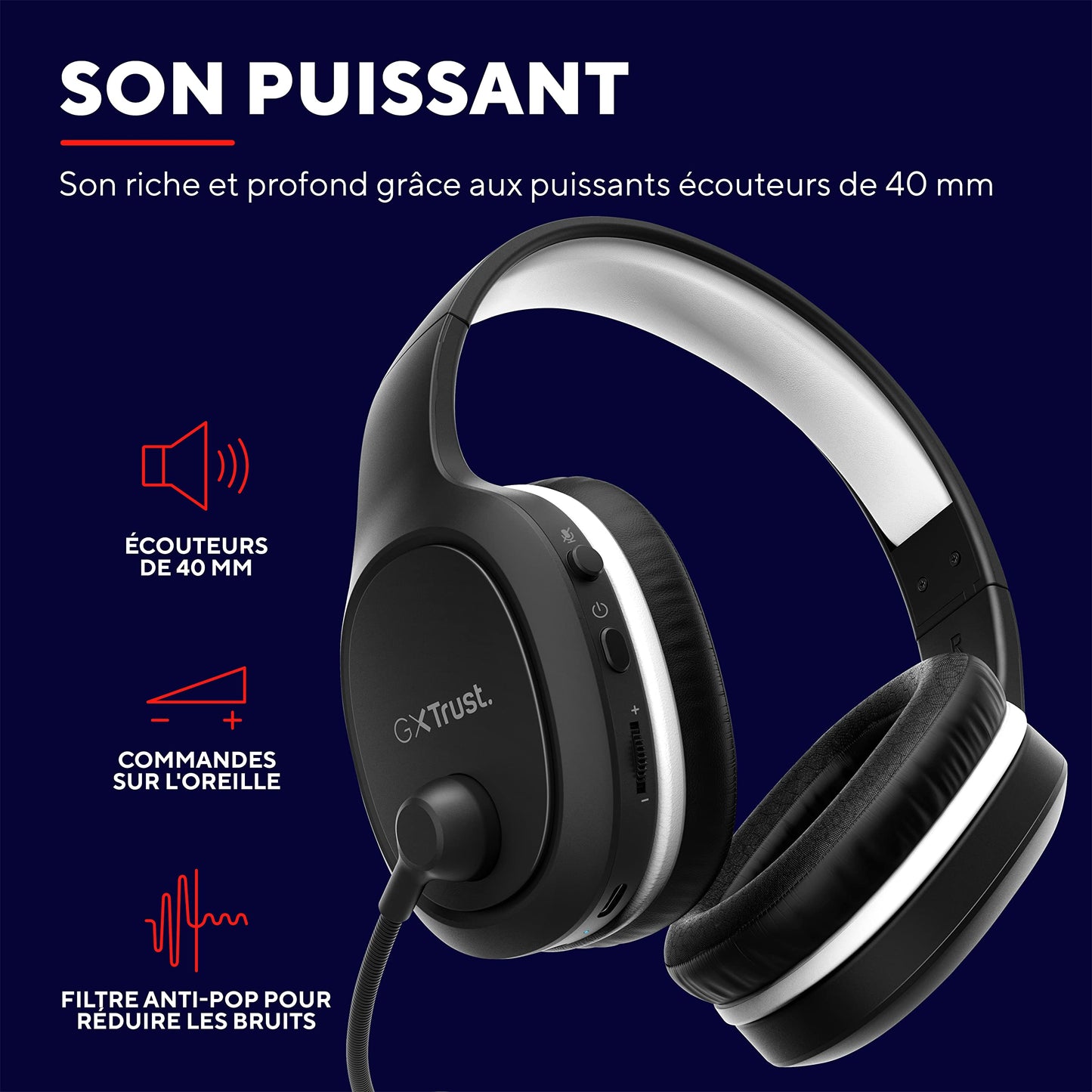 Trust GXT 391 Thian - PS5/PC Wireless Headset, USB Dongle, Mic