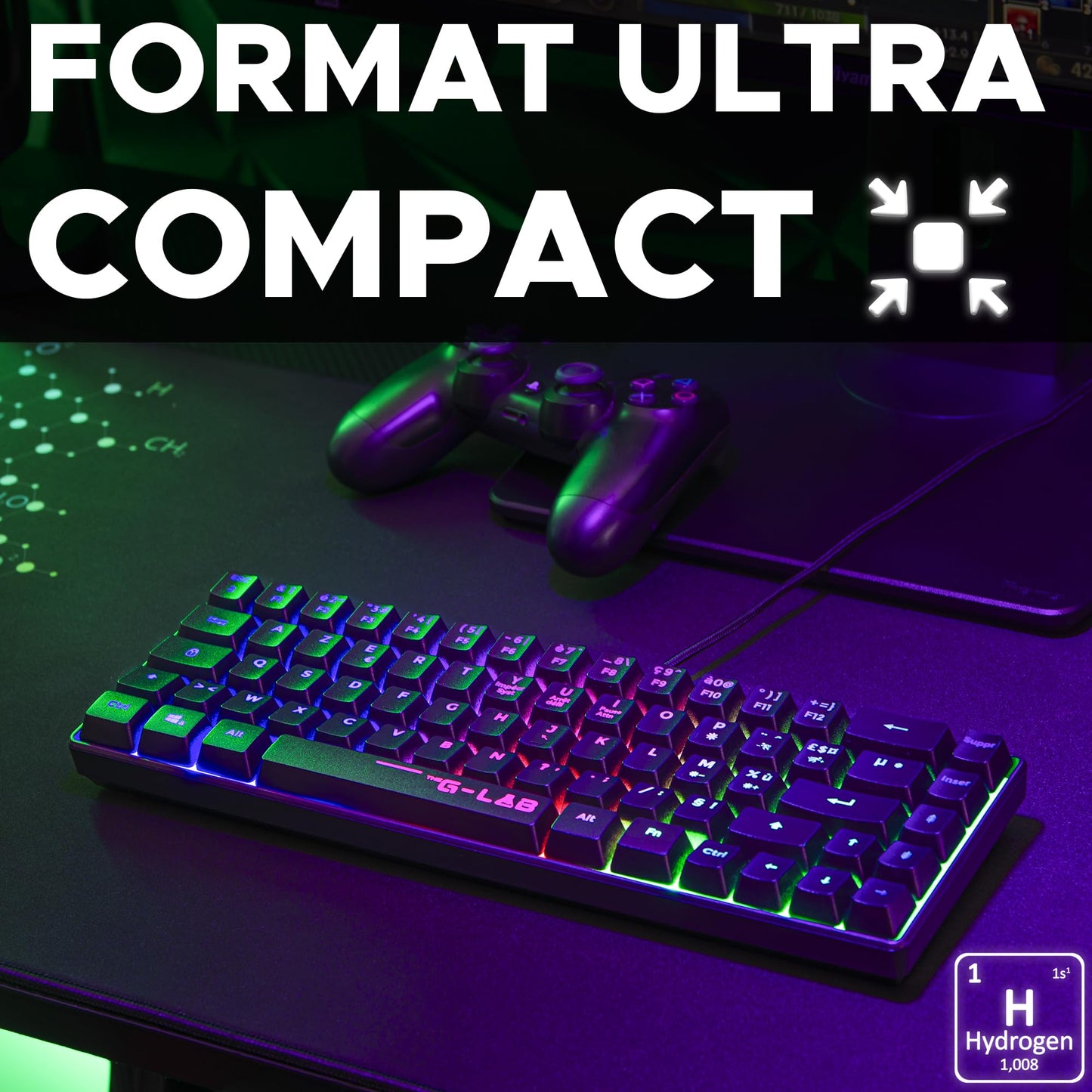 G-LAB Keyz Hydrogen - Compact 60% Keyboard, Semi-Mechanical, RGB