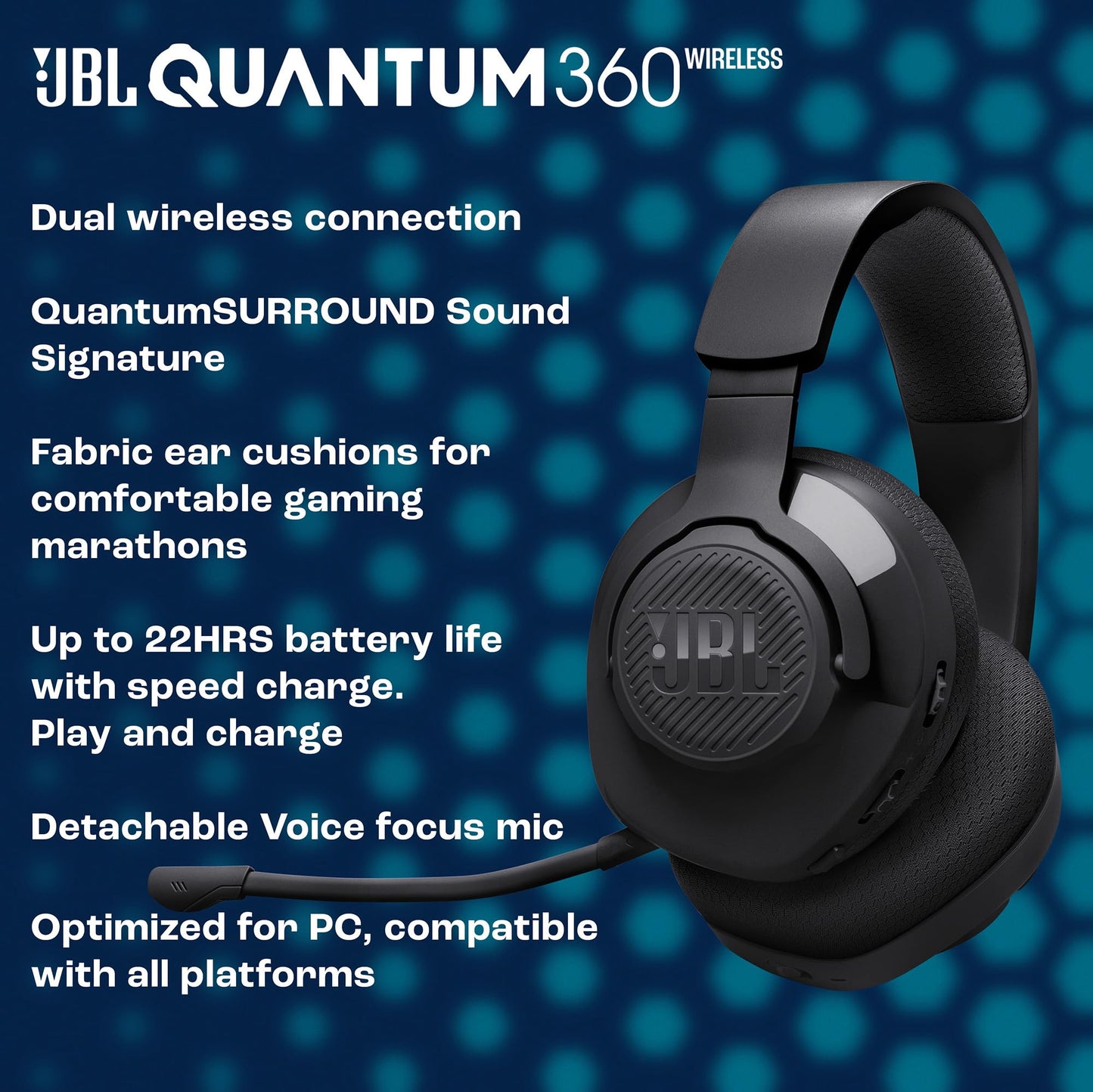JBL Quantum 360 - Dual Wireless Headset, 22h, Multiplatform