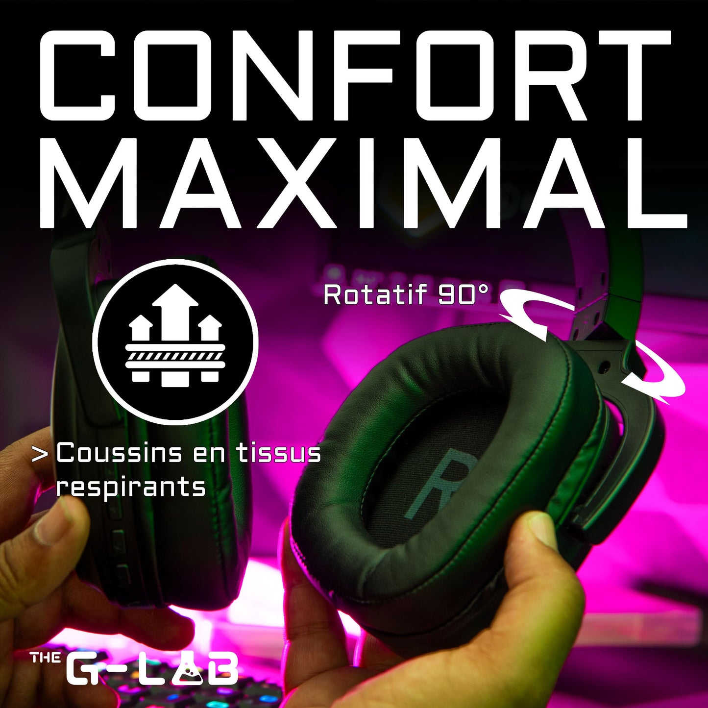 G-LAB Korp Promenthium - Wireless Gaming Headset for PS5/PC, RGB