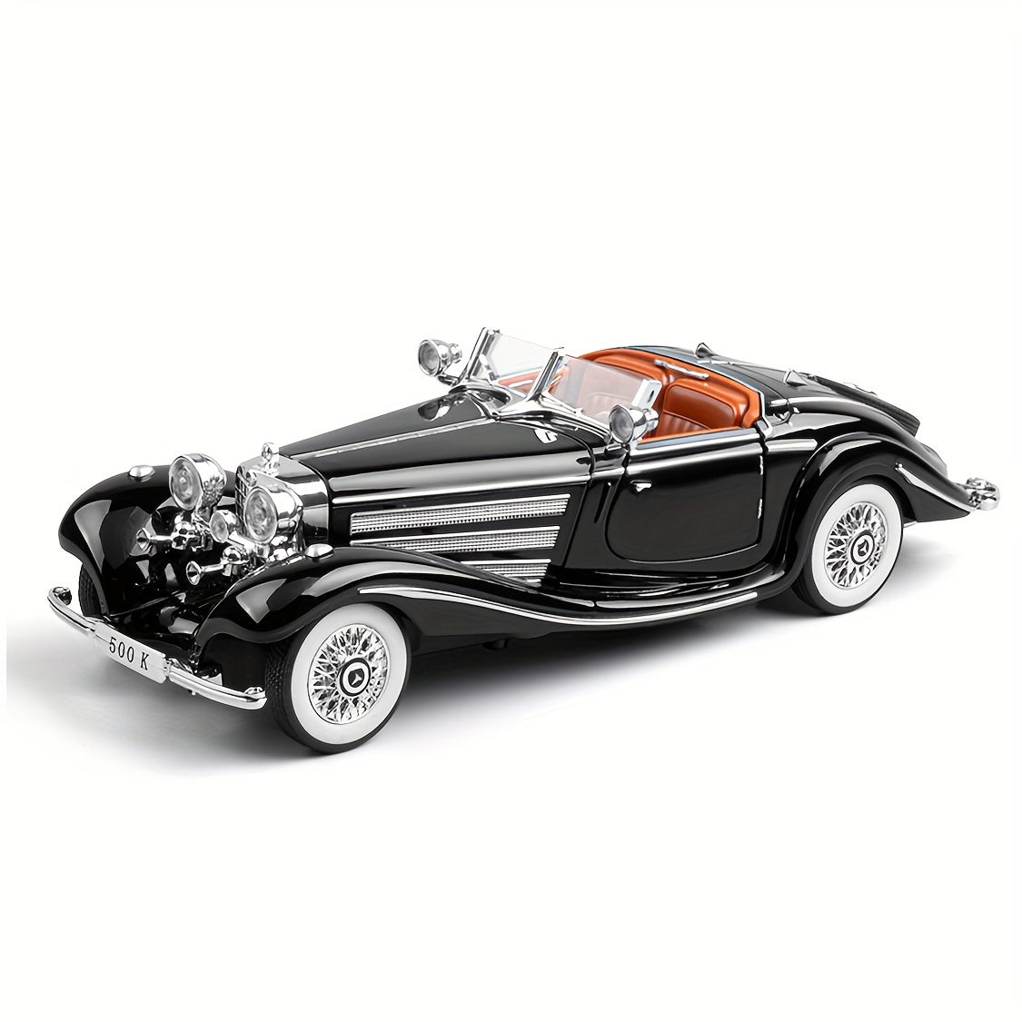 1:24 500K Vintage Convertible - Diecast Metal Car w/ Sound & Lights