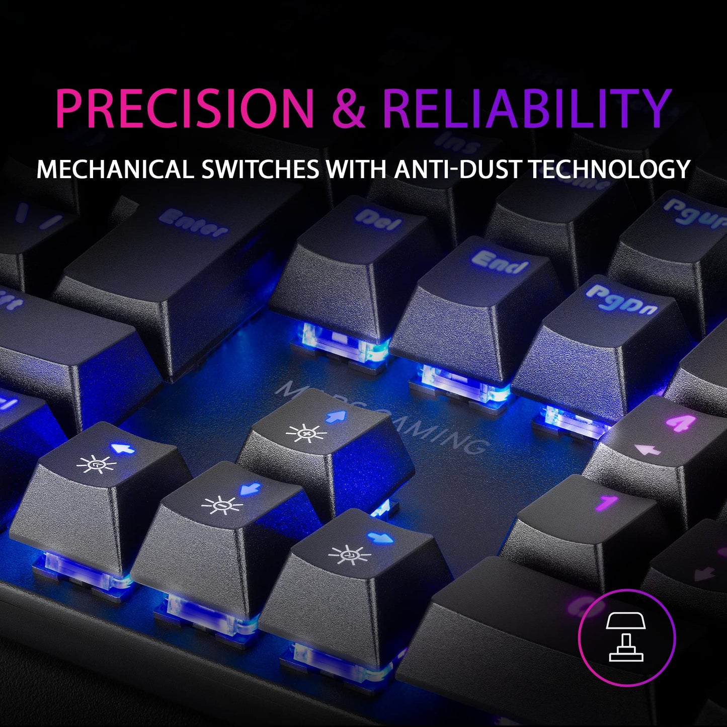 Mars Gaming MK422 RGB Mechanical Keyboard, Brown Switch, US