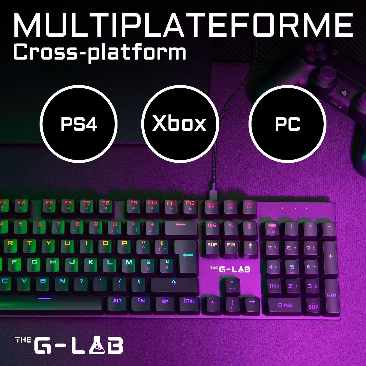 G-Lab Keyz Carbon Ex Mechanical Keyboard - Compact, High-Performance Gaming Keyboard