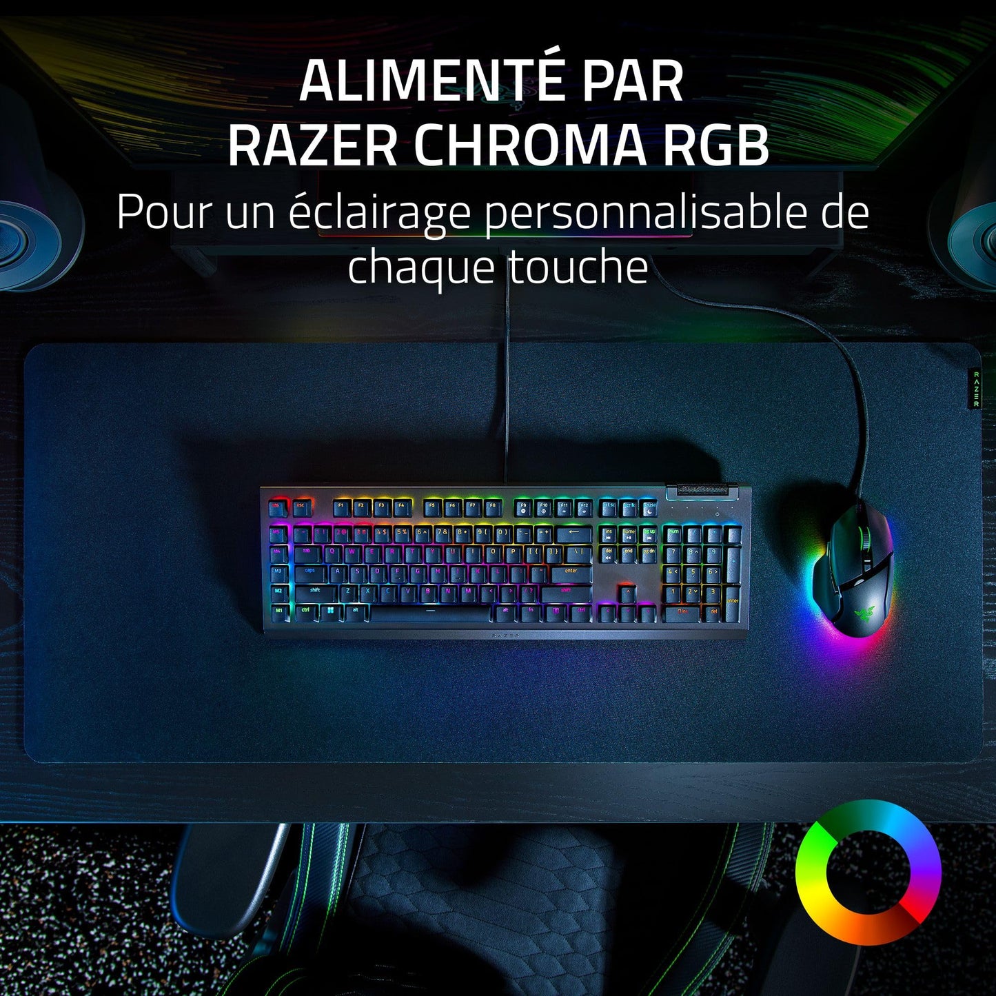 Razer BlackWidow V4 X Clavier Méca AZERTY, RGB Chroma, Switch Verts