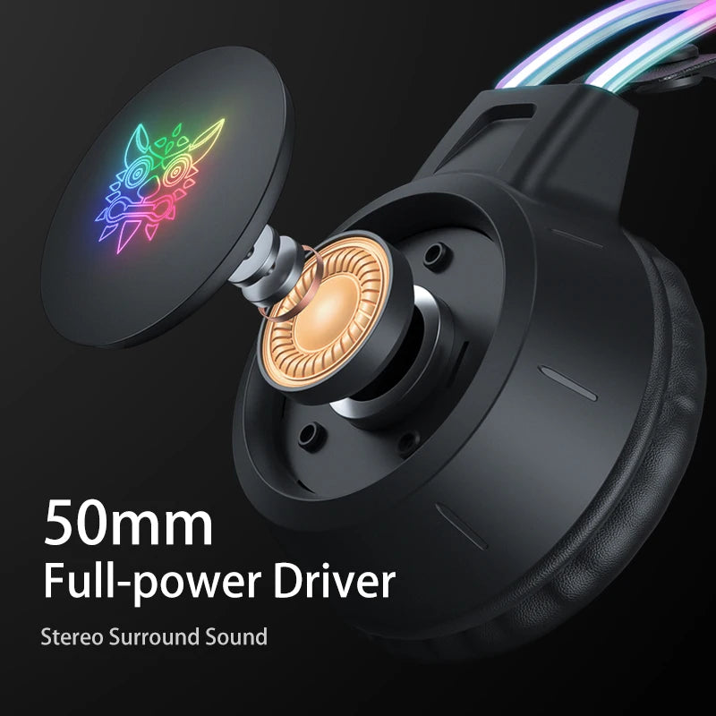 ONIKUMA RGB Gaming Headphones with HD Mic for PC, PS4, Xbox, Switch