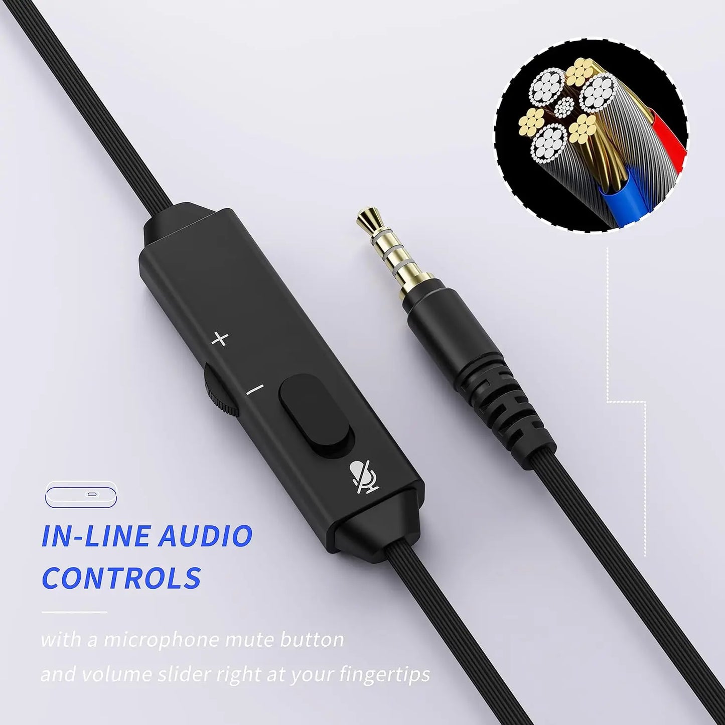 BINNUNE Wired Gaming Headset with Mic for PS4, PS5, Xbox, PC & Switch