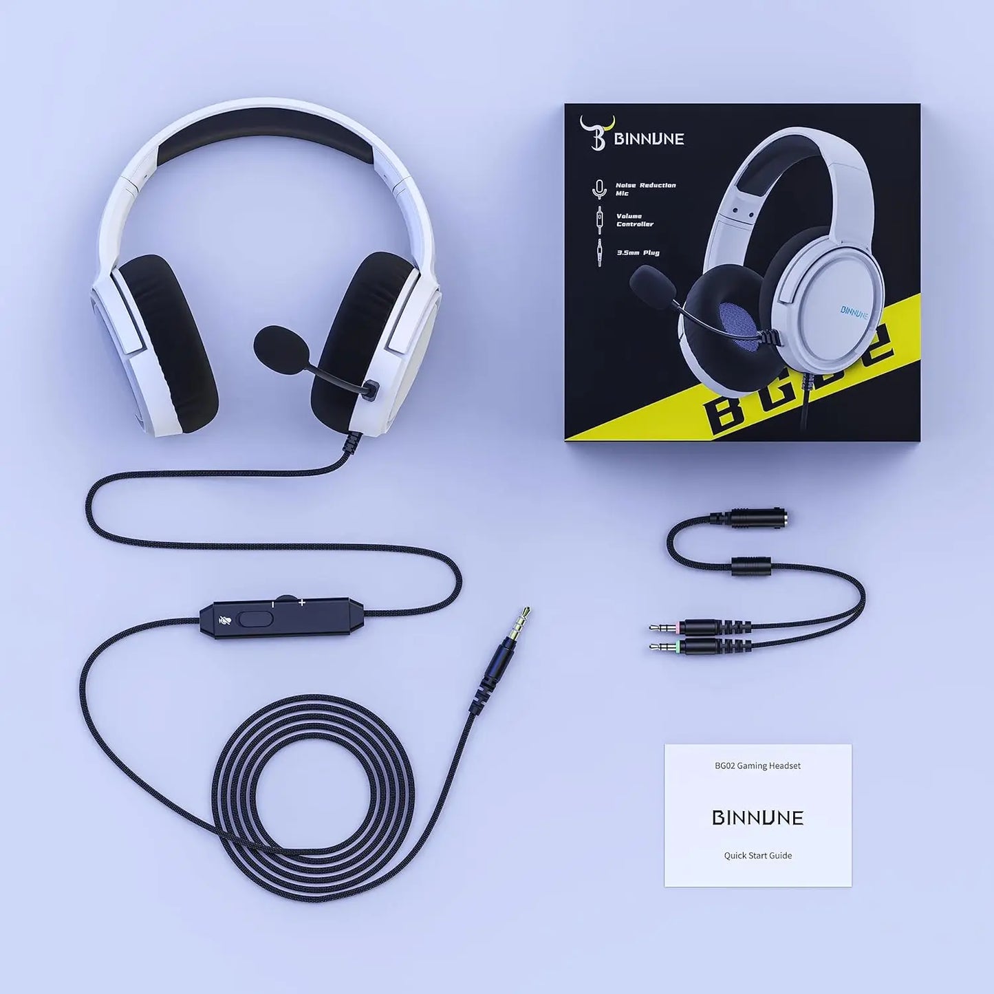 BINNUNE Wired Gaming Headset with Mic for PS4, PS5, Xbox, PC & Switch