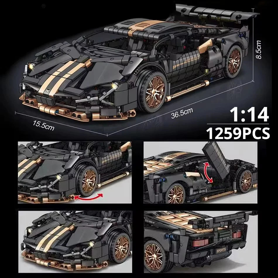 67129 Car MOC 1280pcs – 1:14 Scale Sports Car Model Building Blocks Set