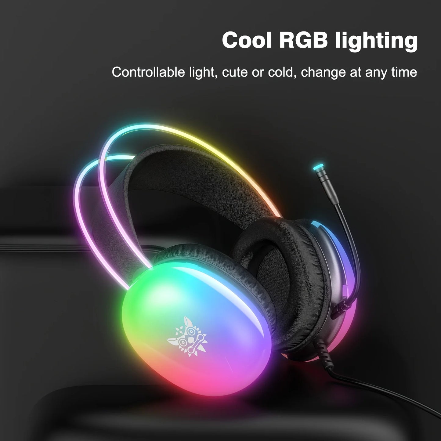 ONIKUMA X25 Gaming Headset with RGB Light & Microphone for PS4/PS5