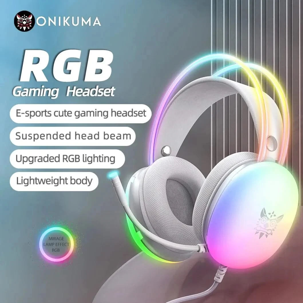 ONIKUMA Gaming Headphones - Full RGB Lighting, Mic